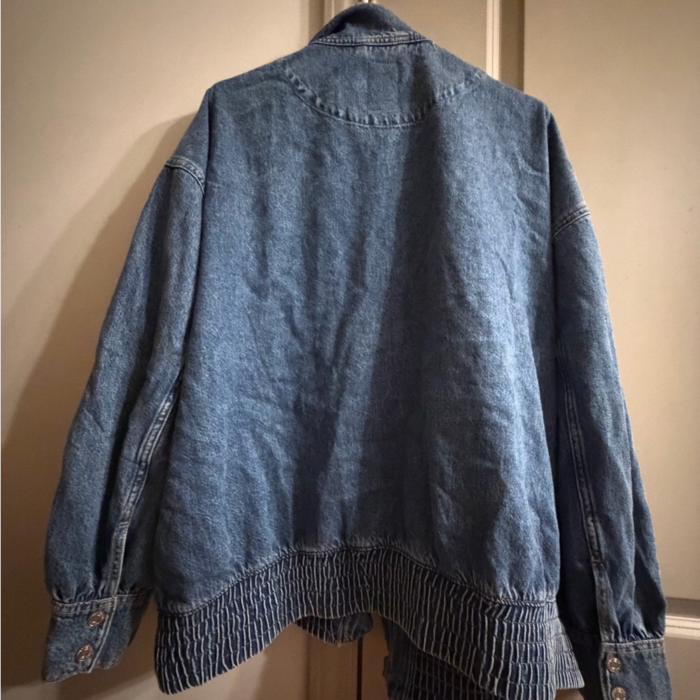 GAP UltraSoft Denim Bomber Jacket - Picture 6 of 8